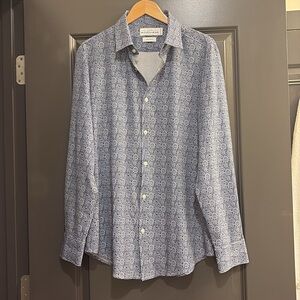 Mizzen+Main Blue Casual Button Down Shirt